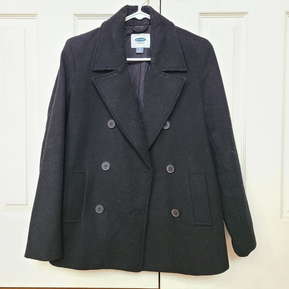 Old Navy Black Peacoat XS
